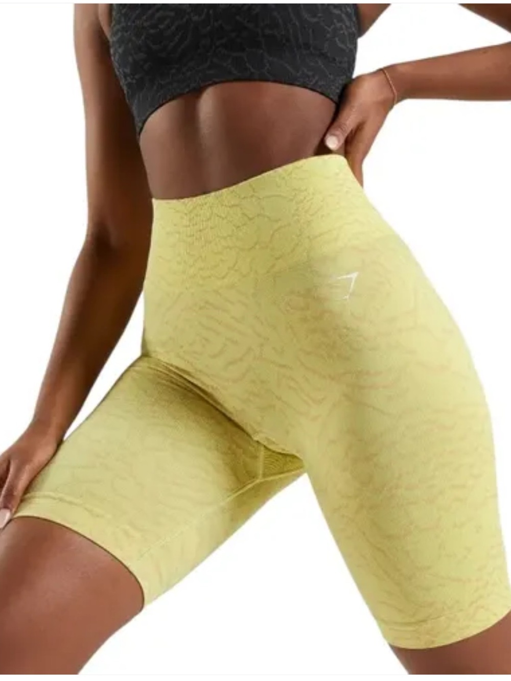 Gymshark booty boost High-Waist Yellow Seamless Bike Shorts size large
